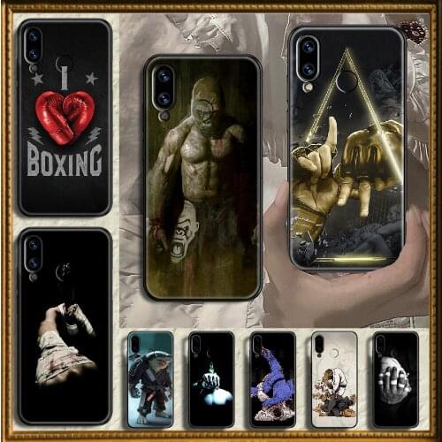 Mixed Martial Arts MMA Phone case For Huawei Honor 6 7 8 9 10 10i 20 A C X Lite Pro Play black painting funda art coque soft