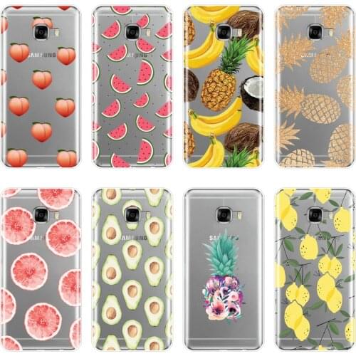 TPU Phone Case For Samsung Galaxy C9 C7 C5 Pro Peach Pineapple Avocado Soft Silicone Back Cover For Samsung Galaxy C5 C7 C8 Case