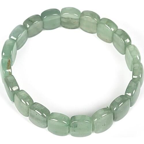 Pure green and transparent pearl and Dong ling Jasper gem square bracelet, real and solemn