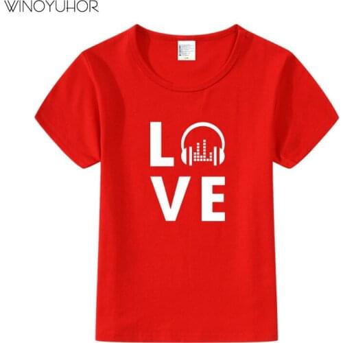 2020 New Summer Fashion T-shirt Children Love Music Funny Printed T Shirt Boys Girls Kids Rock Punk Tshirts Hip Hop Clothing