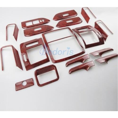 For Toyota Land Cruiser 150 Prado LC150 FJ150 2010-2017 2018 Interior Wooden Color Cover Trim Chrome Car Styling Accessories