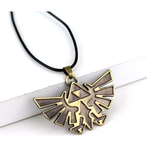 Hot Anime Game Alloy Necklace Retro Wings The Legend Of Zeldas Men Necklace Carving The Legend of Zeldas Badge Logo Necklace -30