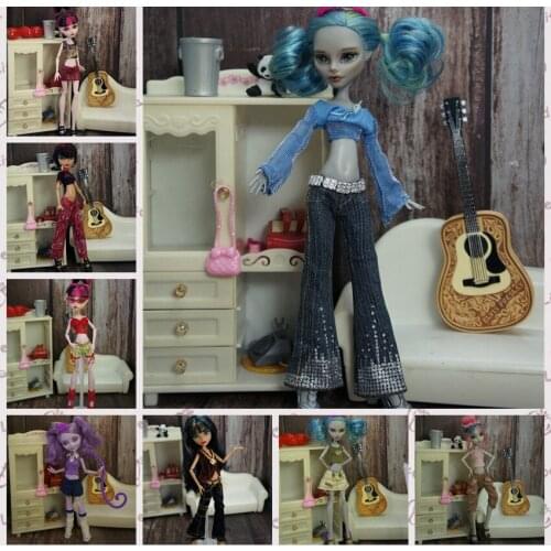 Fashion Doll Clothes Set for Monster High Doll Outfits Short Top Shirt Pants Trousers Skirt Dress For Monster Dolls DIY Toys