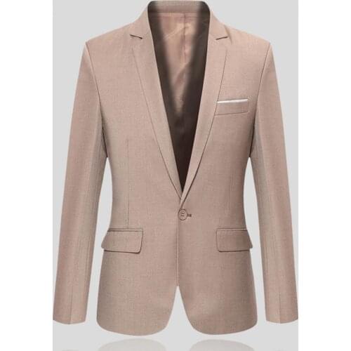 2021 Male Suits Fashion Men Solid Color Long Sleeve Lapel Blazer Suit Coat Outwear Comfortable to wear for Business