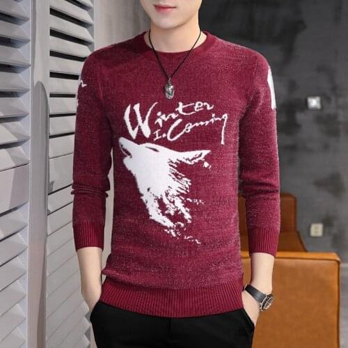 2020 Men Hip Hop Streetwear Knitted Sweater Embroidery Retro Vintage Snow Sweater Cotton Harajuku Casual Pullover Sweater Black