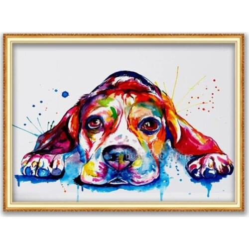 Animal Dog Beagle DIY Cross Stitch Embroidery 11CT Kits Craft Needlework Set Cotton Thread Printed Canvas Home Decoration Room