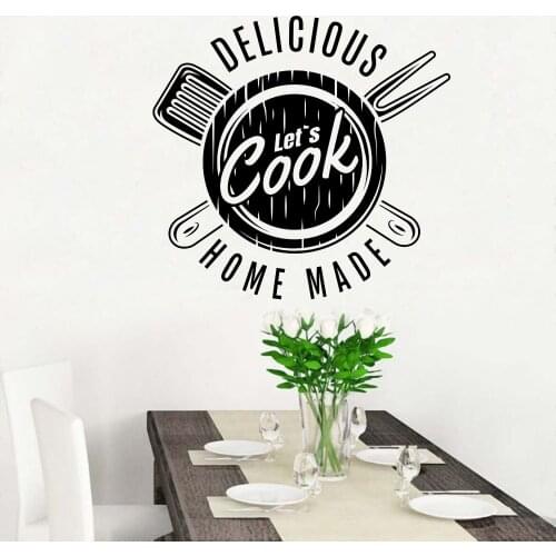 Lets Cook Kitchen Utensils Wall Decal Sticker For Home Kitchen and Restaurant Decoration A002269