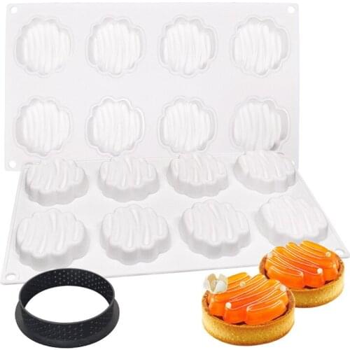 New 8-hole Silicone Cake Mold Practical Chocolate Mousse Cake Mold Practical Baking Tool Diy Cake Tool Food Grade Raw Materials