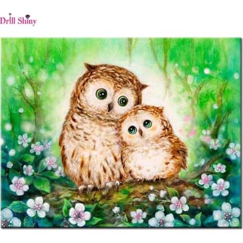 NEW Owl Print DIY Needlework Diamond Painting 3D Rhinestones Painting Wedding Decor Diamond Embroidery wall painting picutre