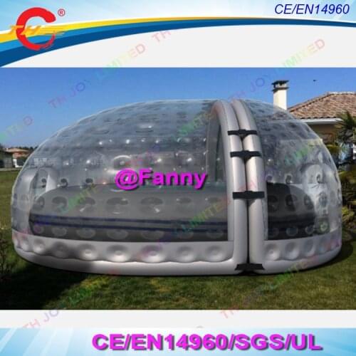 Free air ship to door Outdoor transparent pvc pool air dome newest design giant inflatable pool cover with attachable parts