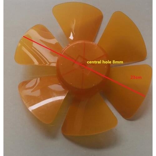 10 inch plastic fan blade for 6-blade electric table or desk fan diameter 23cm orange color