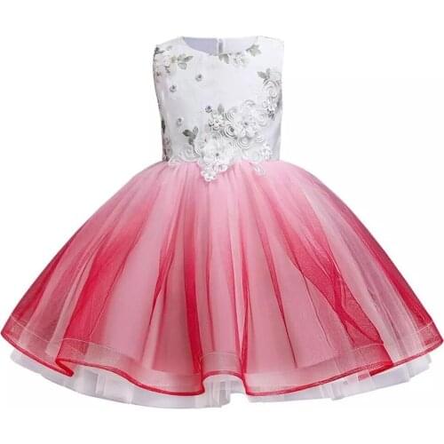 Christmas Kids Clothes Child Birthday Dress Embroidery Princess dress Flower Girl Dresses For Party And Wedding 2020 Kids Outfit