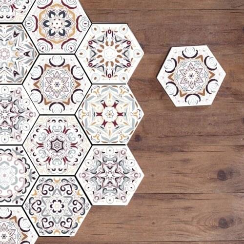 Hexagon Tiles Wall Sticker Floor Stickers Waterproof DIY Removable Anti Slip Kitchen Bathroom Home Decor 3D Wallpaper for Walls