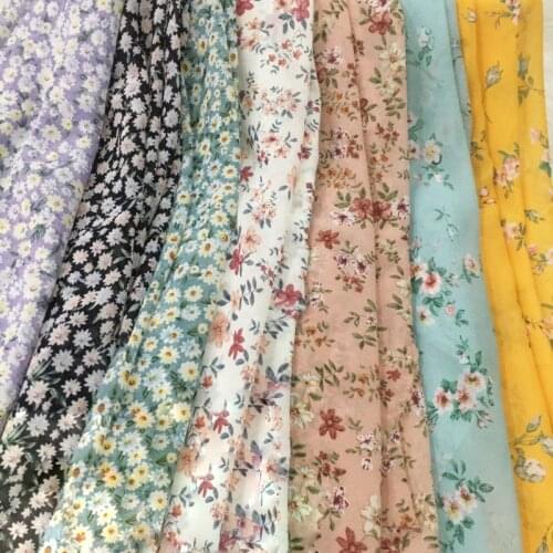 100X150cm Printed Chiffon Fabrics Tull Floral Clothing Fabric for Sewing Dress Silk Scarf Coat Needlework Material By The Meter