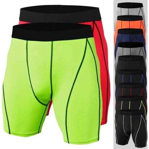 Compression Shorts Men Stretch Shorts Pants Breathable Running Shorts Man Jogging Workout Tights Shorts Quick-Dry Sports Bottoms