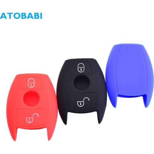 Silicone Car Key Cases 2 Buttons Smart Remote Control Protector Cover Skin For Mercedes Benz W202 W203 W208 W209 W169 W245 W210