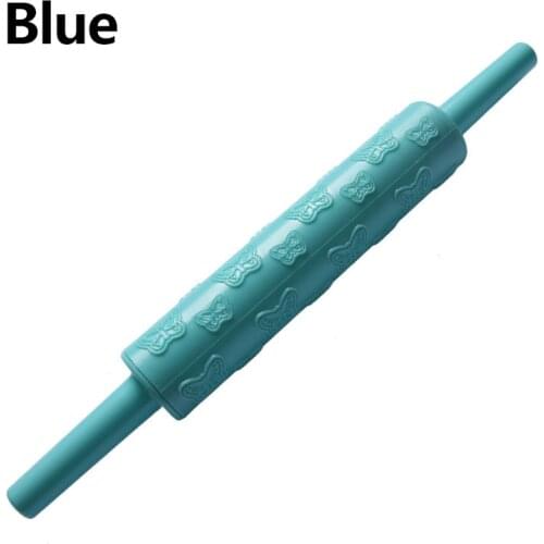 Heart Flower Pattern Rolling Pin Plastic Baking Pastry Cookies Biscuits Fondant Dough Roller Embossing Mold DIY Craft Decorating