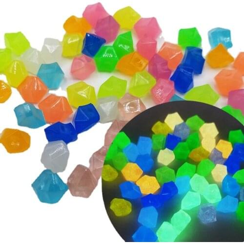 300pcs Home Decor Glow Pebbles Luminous Stones Children Luminous Toy Gemstone Plastic Fish Tank Garden Decorations Accessories