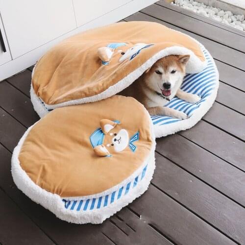 Warm Dog Bed Pet Cat Washable Winter Nest Dog House Pet Sleeping Sofa Kennel Round Plush Mat Breathable For Pet Supplies
