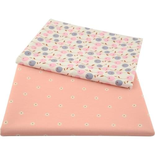 Booksew Cartoon White Dots Tissu Material Fabric Patchwork Sewing Cotton 100% Cotton Twill Pink Quilting Needlework Tecido