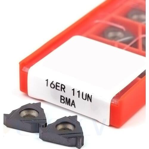 10Pcs 16ER 10UN 11UN 11.5UN 12UN 14UN 16UN 18UN 20UN 24UN 28UN BMA Threading CNC Lathe Machine Tools Carbide Insert High Quality