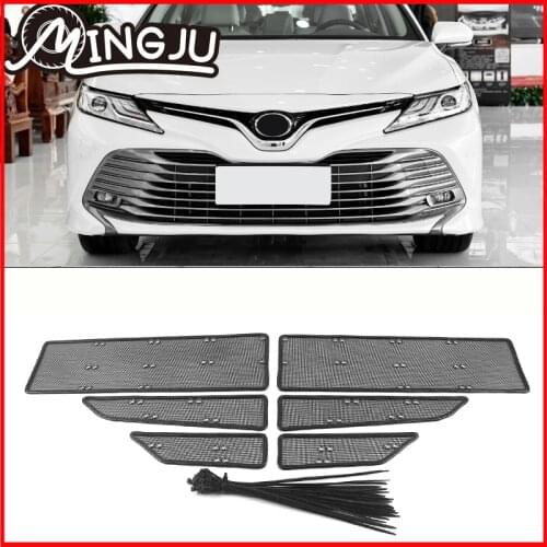 Stainless Front Grille Insert Net Insect Screening Mesh Cover Trim For Toyota Camry 2018 2019 2020 2021 Car Styling Accessories