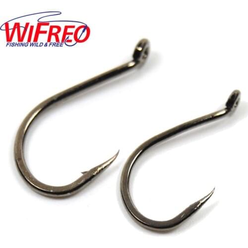 Wifreo 50PCS #6 #7 #8 Small Octopus Beak Hook Up Eye for Saltwater Fishing Barbed / Barbless Sea Fly Fishing Hooks