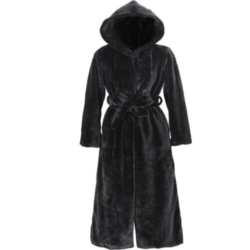 Womens Faux Fur Coat Hooded Jacket Long Coats Female 2020 Autumn Winter Coat Women Fashion Artificial Fur KJ977