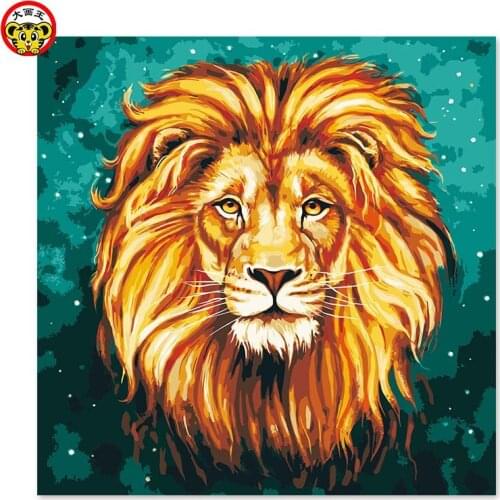 Painting by numbers art paint by number home decor Painting DIY lion Male lion Lions head painting by numbers