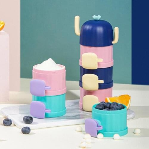 1 Pcs Creative Simple Milk Powder Dispenser 3 Layers Multifunctional BPA Free Toddle Snacks Food Container for Travel