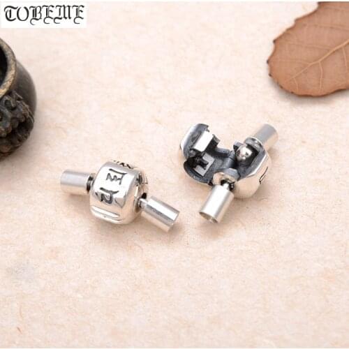 100% 925 Silver Tibetan Six Words Jewelry Hooks Buddhist OM Jewelry Clasps DIY Bracelet Clasps 925 Sterling Jewelry Findings