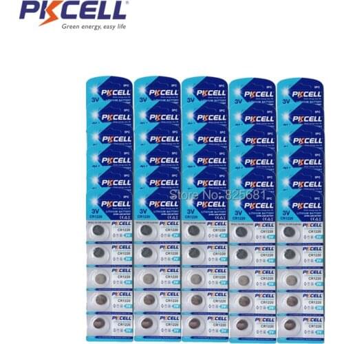 150Pcs PKCELL CR1220 Button Battery DL1220 BR1220 LM1220 Cell Coin Lithium Battery 3V For Remote Controls