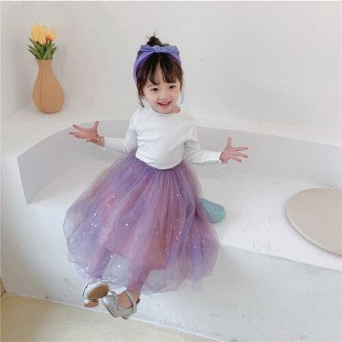 2021 Spring Summer Autumn Girls Fashion Shinning Tutu Skirt