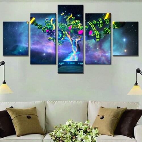 Technology Tree Lighting 5 Pieces Canvas Wall Art For Children Room Decor Painting No Frame High Quality Customized & Wholesale