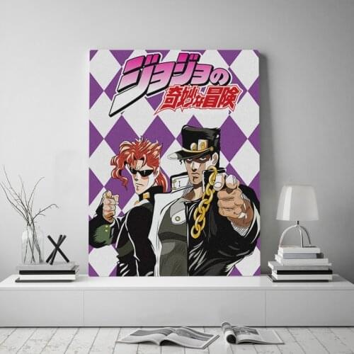 Jotaro Kujo Noriaki Kakyoin JoJos Bizarre anime Canvas poster Painting wall Art decor Living room Bedroom Decoration Prints