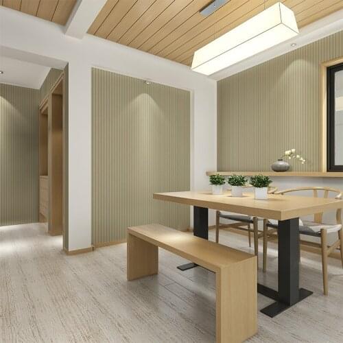 Beibehang Modern plain vertical stripes green wallpaper decoration main material living room TV background wall 3d wallpaper