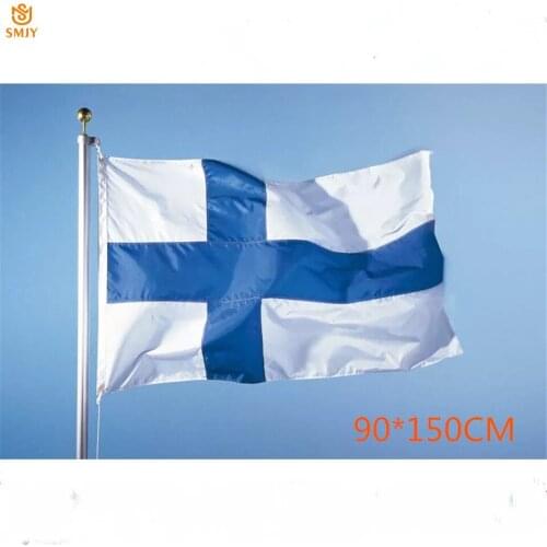 Free Shipping 3x5Ft Finland Flag Europe High Quality Polyester Fabrics Tasavata Finland Decoration Banner Flag