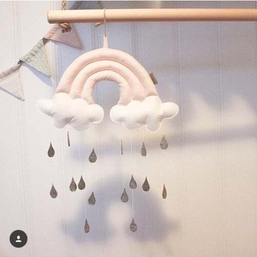 Kids Room Decoration Nordic Handmade Cloud Wall Hanging Decor For Kids Nursery Room Rainbow Hanging Baby Photography Props Decor