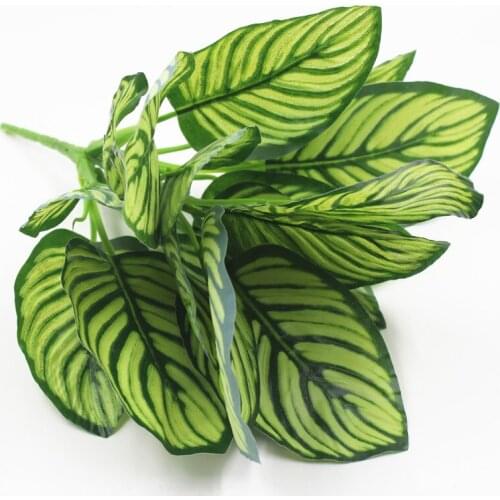 Home Decoration Table Window Artificial Calathea Plants, Monstera Leaf Indoor Plants Peacock leaf