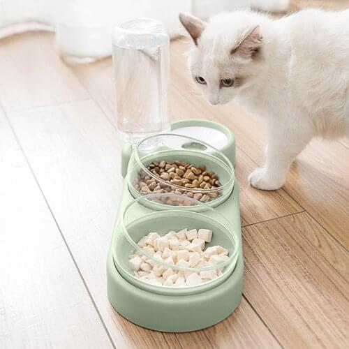 Pet Dogs Cats Double Bowls Food Water Feeder Container Dispenser For Dogs Cats Drinking High Quality Pet Products