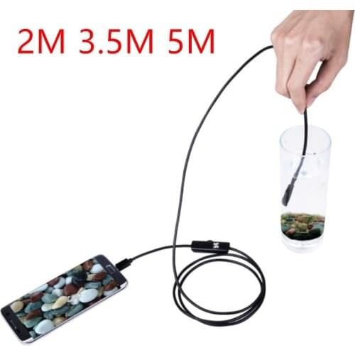 5M 3M 2M 7mm Inspection Borescope Camera Endoscope Camera Flexible IP67 Waterproof for Android PC Notebook 6LEDs Adjustable