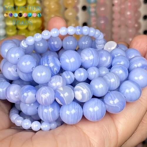 4/6/8/10mm Natural Stone Purple Agates Round Spacer Loose Beads For Jewelry Making DIY Bracelet Accessories 15