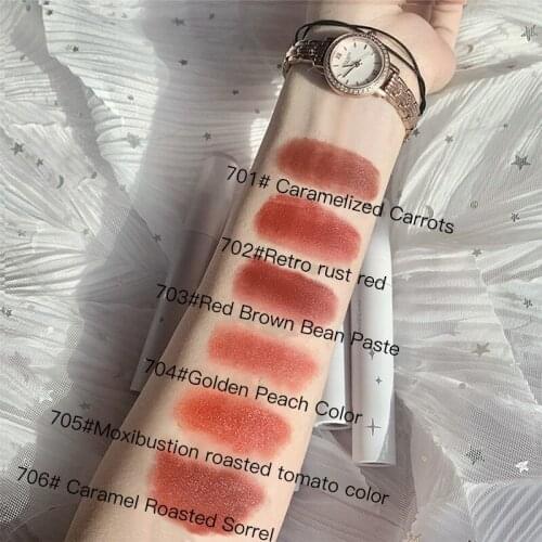 Small White Tube Lip Glaze Cosmetic Velvet Matte Silky Long-lasting Non-drying Moisturizer Lip Mud Beauty Makeup Lip Cream TSLM1