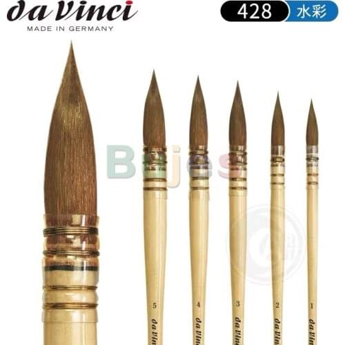 German Da Vinci 428 Pure Mink Hair Watercolor Pen, No. 0 Manual Classical Mop Brush, High Quality, No Hair Loss,Painting,Drawing