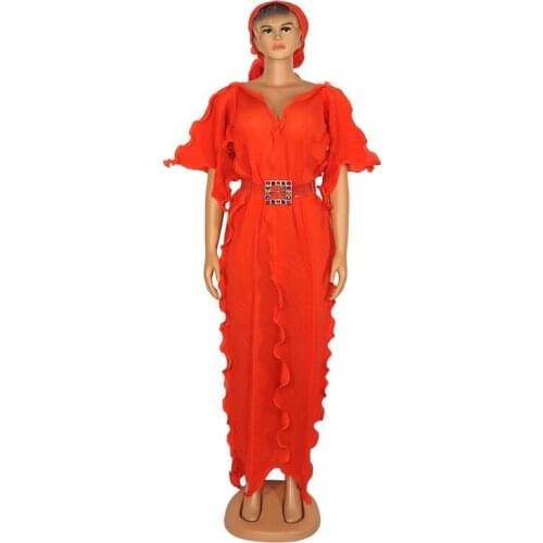 2020 New style classic African womens Dress fashion loose v-neck plus size long dress