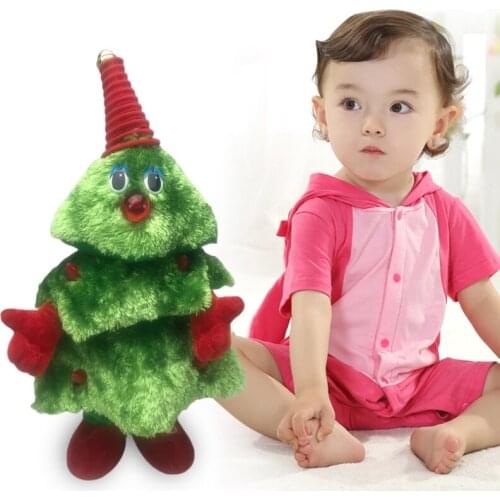 Singing Dancing Christmas Tree Toy Plush Electric Smart Music Christmas Tree Toy Remote Control Cartoon Singing Dancing