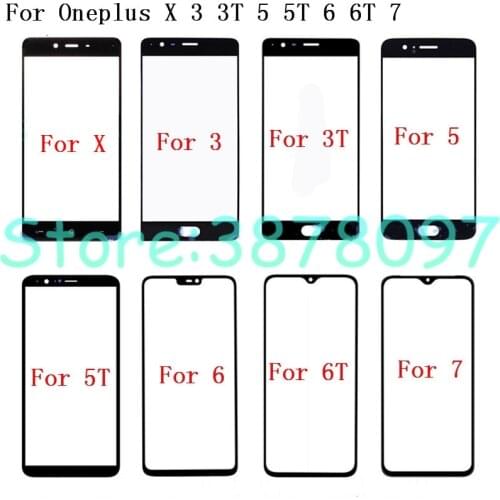 For Oneplus X 3 3T 5 5T 6 6T Front Outer Glass Lens Cover replacement For Oneplus X 3 3T 5 5T 6 6T Lcd glass