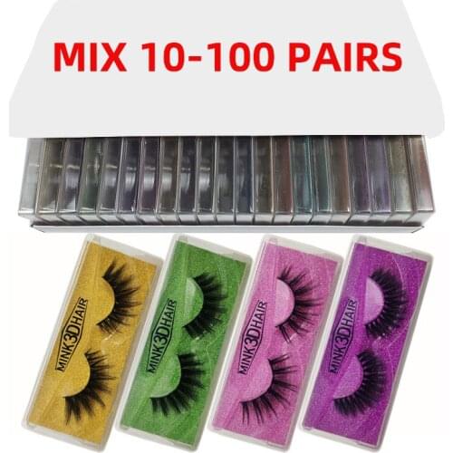 Eyelashes Wholesale 5/20/30/50/100pcs 5D Mink Lashes Natural False Eyelashes Long Set faux cils Bulk Makeup