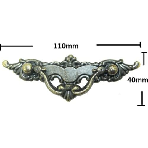 Retro Zinc Alloy Kitchen Drawer Cabinet Door Handle Furniture Knobs Hardware Cupboard Antique Pull Handles,Bronze Tone,110*40mm