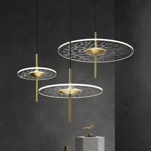 Luxury LED Copper Pendant Lights Post-modern Restaurant Bedroom Bar Minimalist Modern Office Creative Small Suspension Luminaire